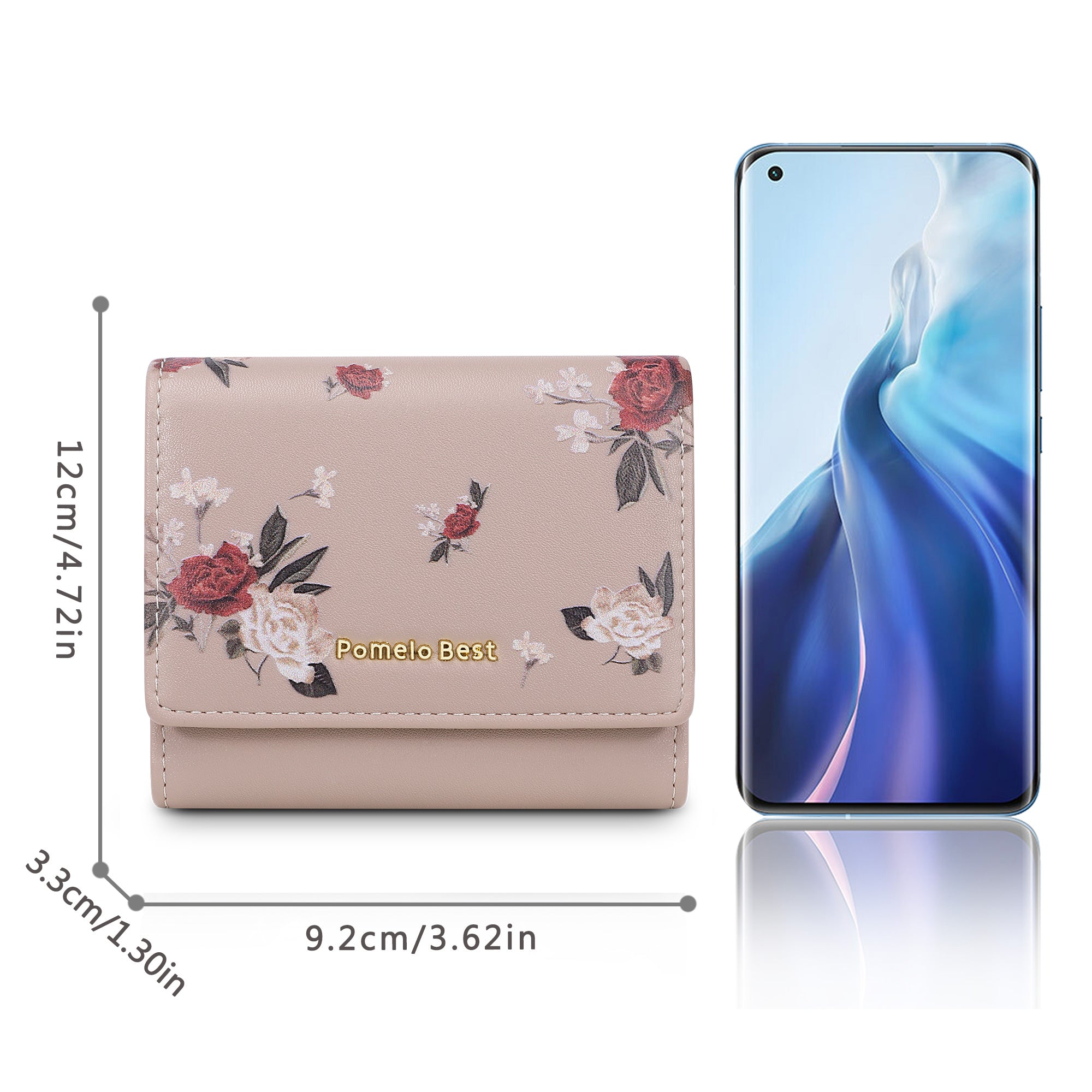 Floral Women Small Wallet with Coin Pouch and Multiple Card Slots