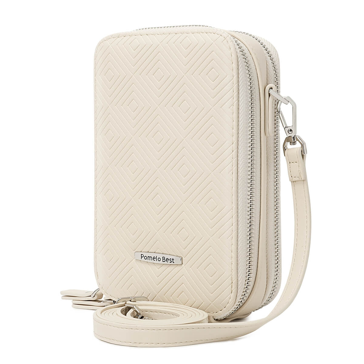 Crossbody Phone Bag, Women Wallet in Rhombus Embossed Pattern with RFID Blocking Can Fit Most Phone
