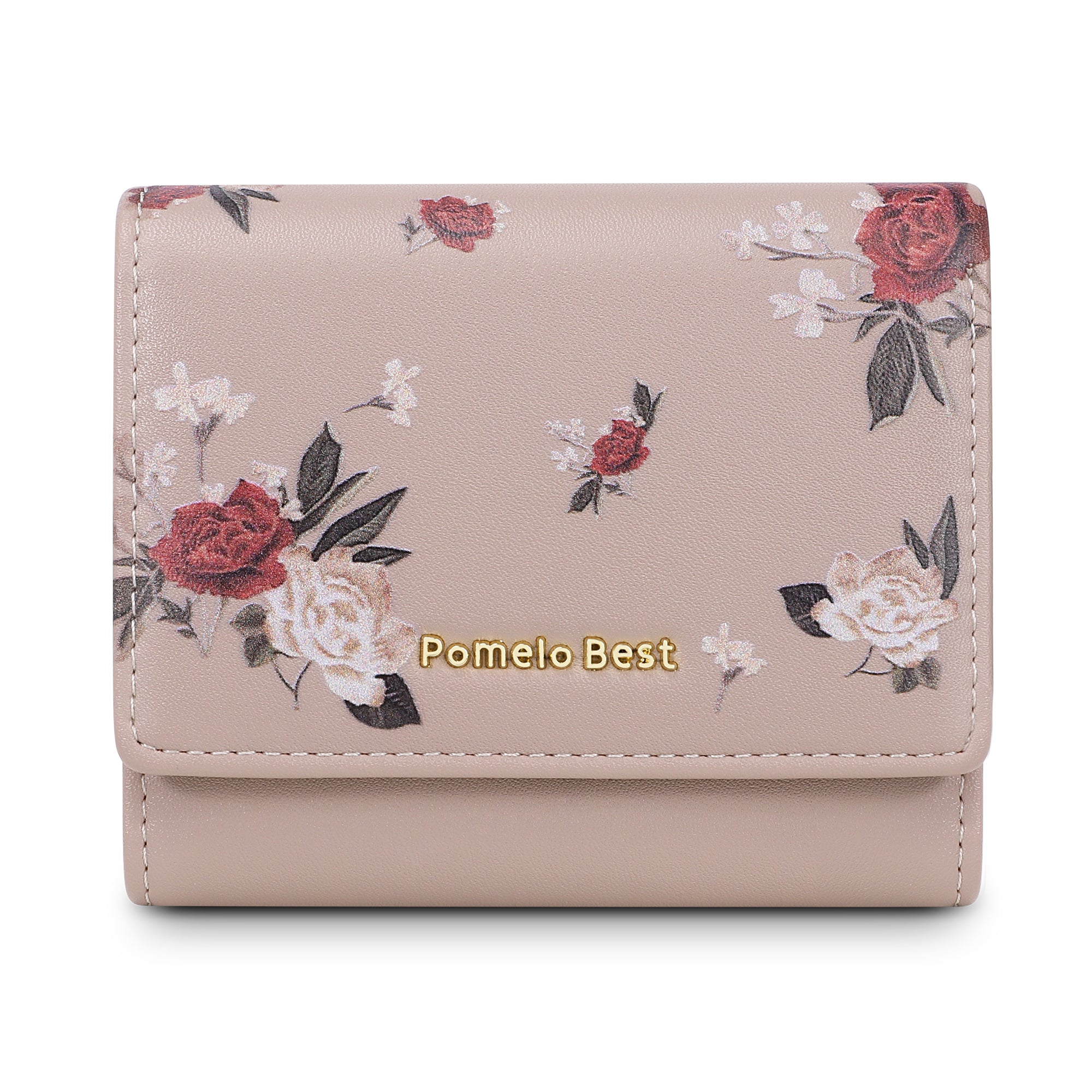 Floral Women Small Wallet with Coin Pouch and Multiple Card Slots
