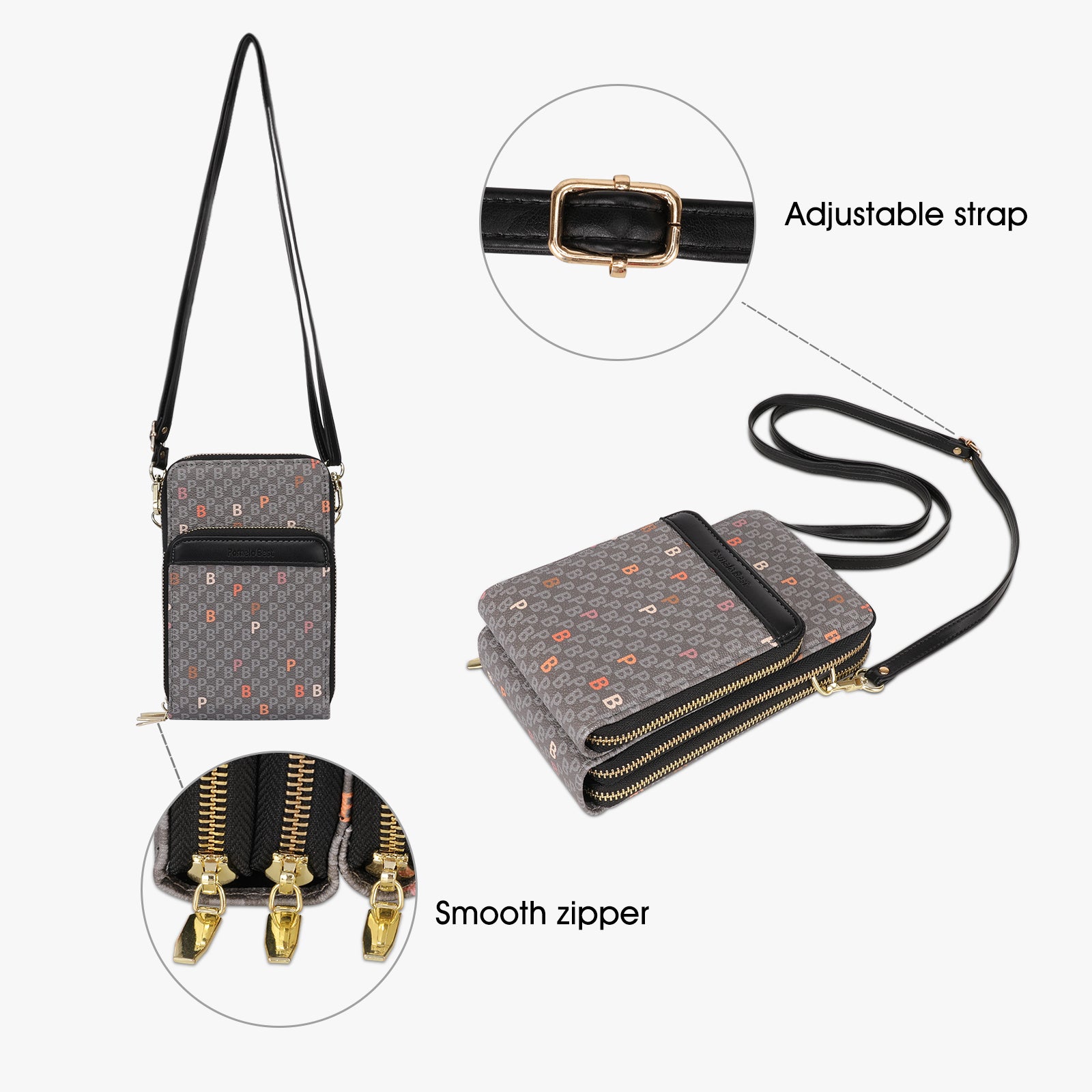 Crossbody Phone Bag For Women, Leather Ladies Cross Body Handbags Mobile  Phone Pouch With Long Strap Zips Card Slots | Fruugo NO