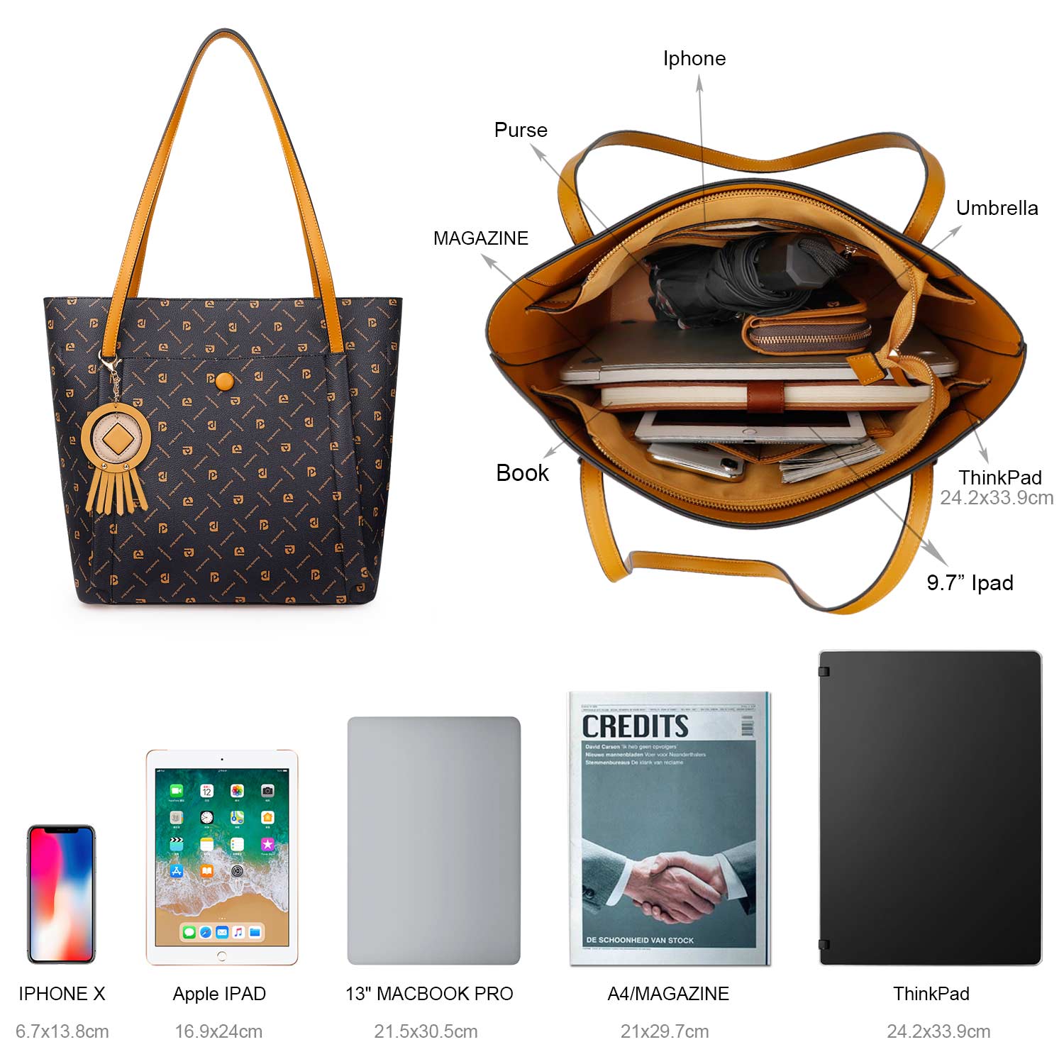 Designer Tote Bags for Women with Matching Wallet