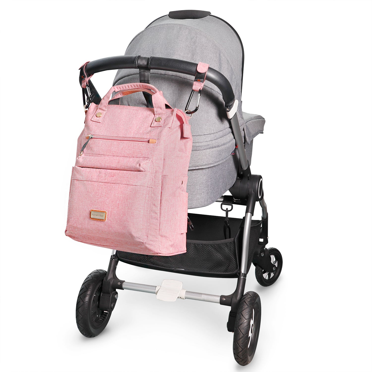 Pomelo Best Diaper Tote Bag with Changing Pad and Stroller Straps
