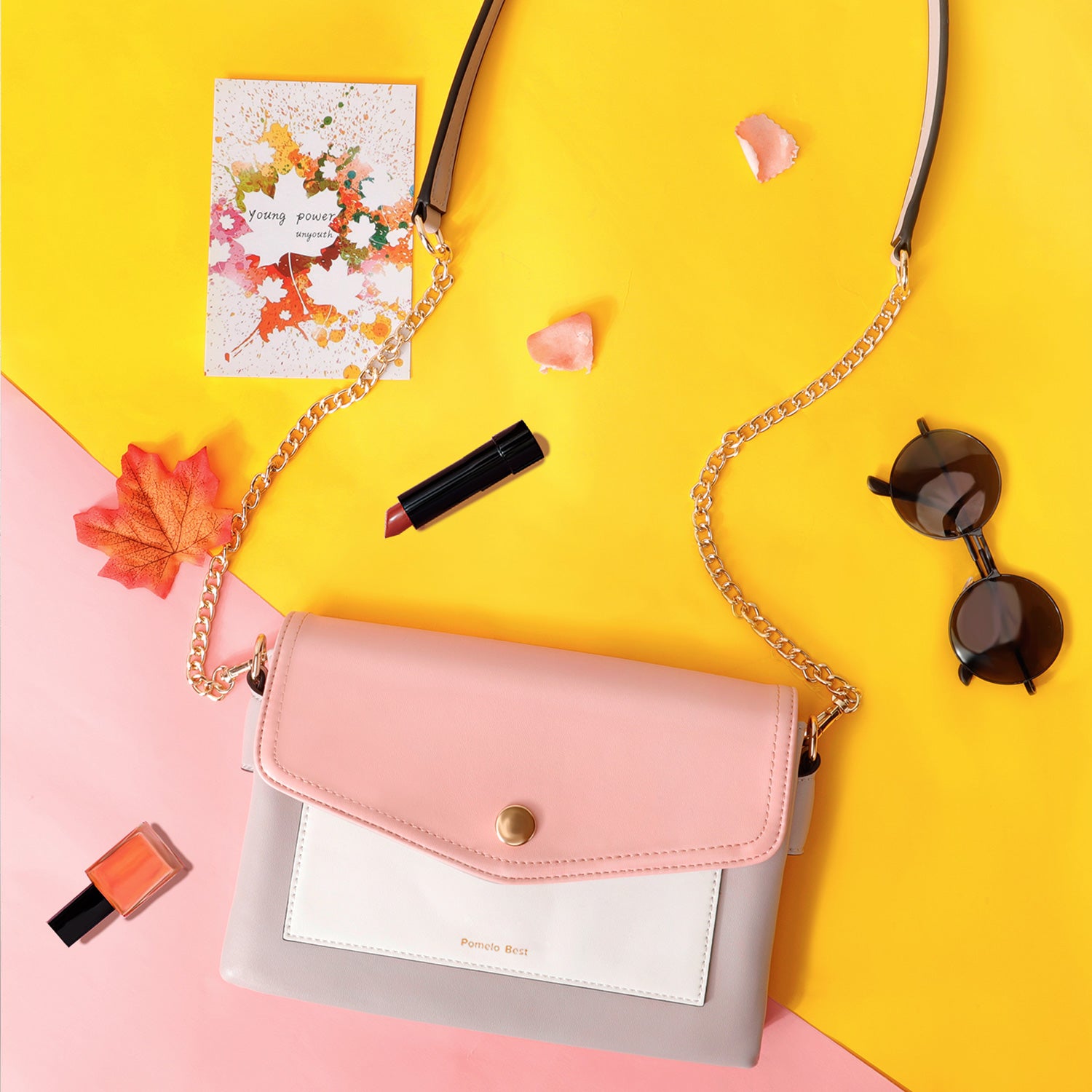 Flap envelope crossbody bag