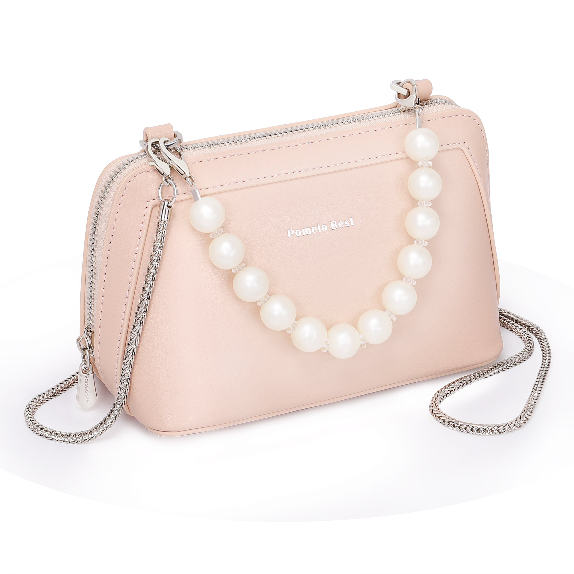 Cross-body Bag for Women with Detachable Pearl Handle