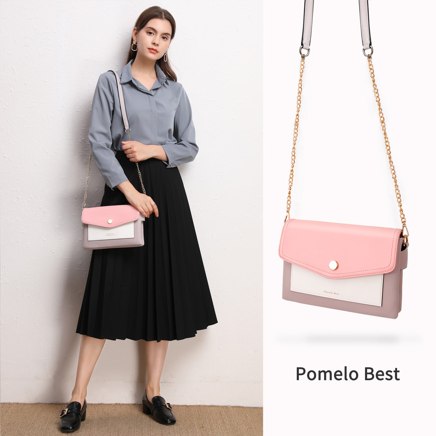 Flap envelope crossbody bag