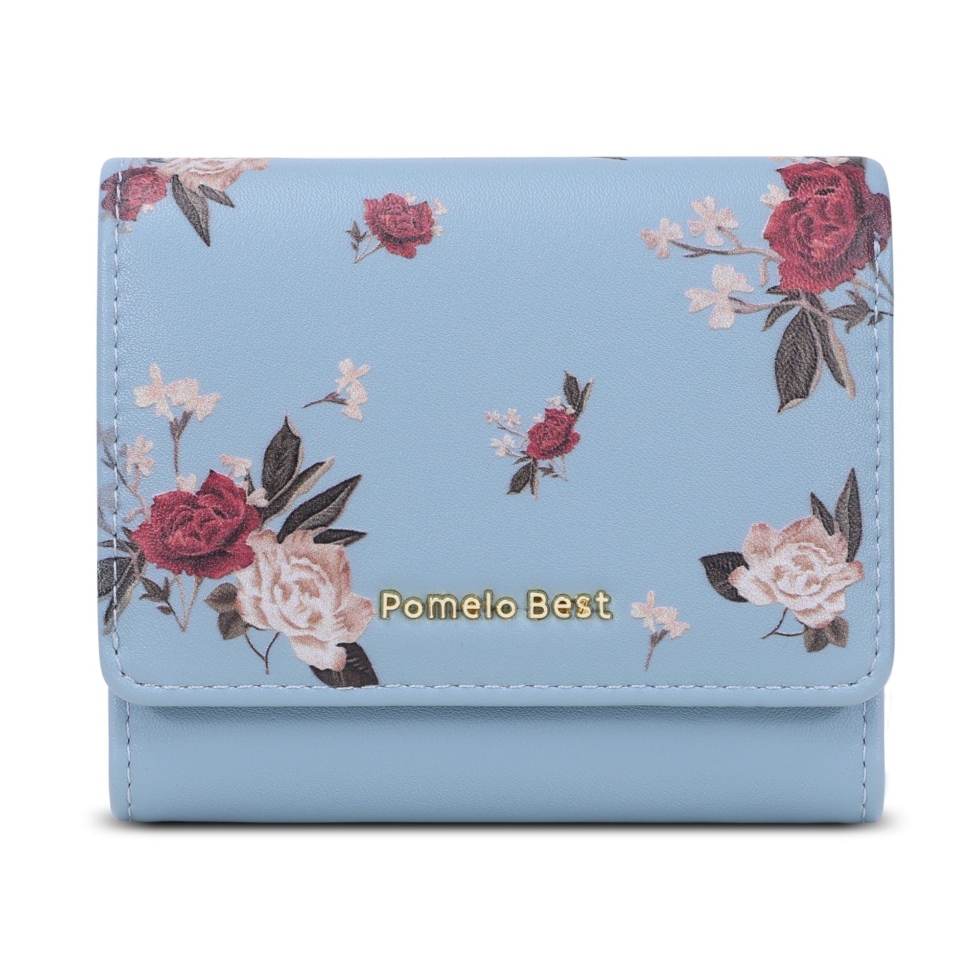 Floral Women Small Wallet with Coin Pouch and Multiple Card Slots